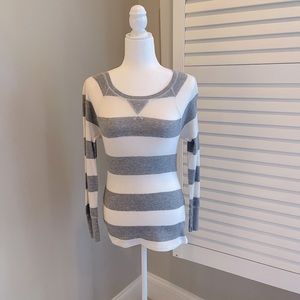 Old Navy (M) striped, long sleeve waffle knit shirt